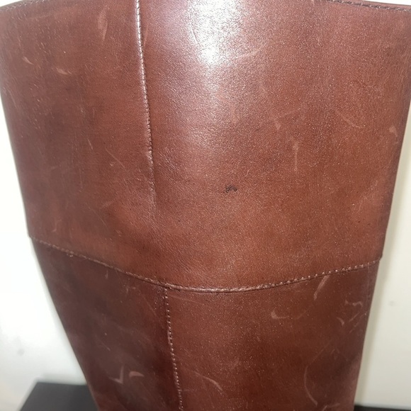 NWOB Lauren Ralph Lauren 'Macelyn' riding boot brwn leather buckle detail Sz 8B - Picture 10 of 15